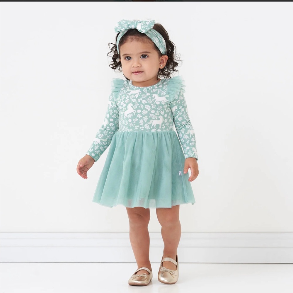 Little Sleepies Garden Flutter Unicorn Tutu dress w/ headband